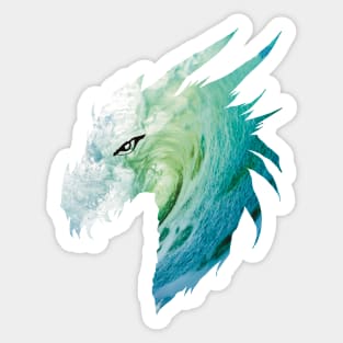 Great Wave Dragon Tsunami Sticker